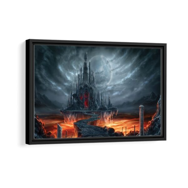 gothic castle framed canvas black frame