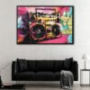 tableau boombox hip hop avec cadre flottant