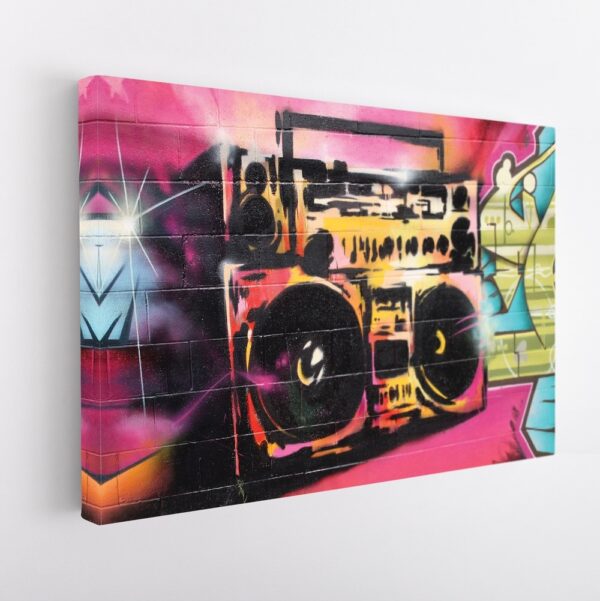 tableau sur toile imprimée boombox hip hop