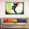 hip hop dancer floating frame canvas