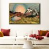 landscape painting floating frame canvas