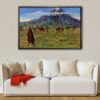 masai shepherd floating frame canvas