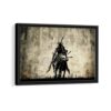 samurai warrior framed canvas black frame