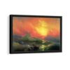 sinking boat framed canvas black frame