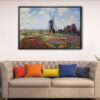 tulip fields floating frame canvas