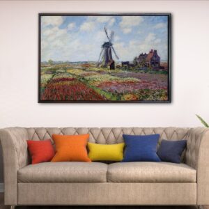 tulip fields floating frame canvas