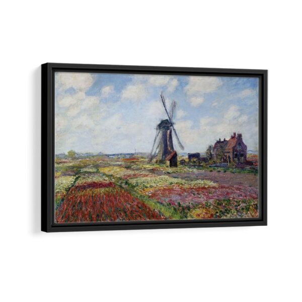 tulip fields framed canvas black frame