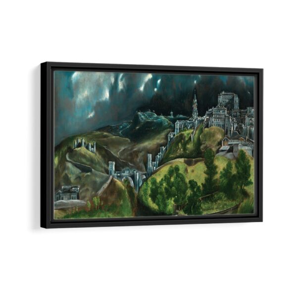 view of toledo framed canvas black frame