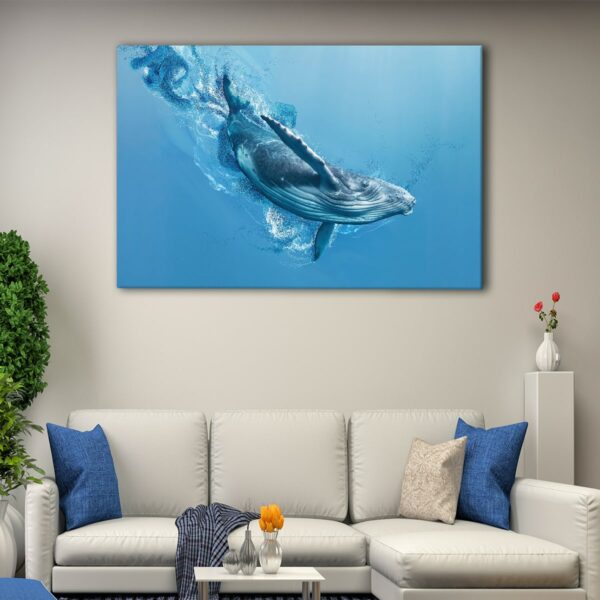 1 panels blue whale canvas art
