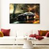 1 panels gtr in fire canvas art