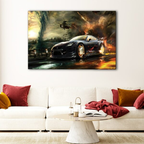 1 panels gtr in fire canvas art