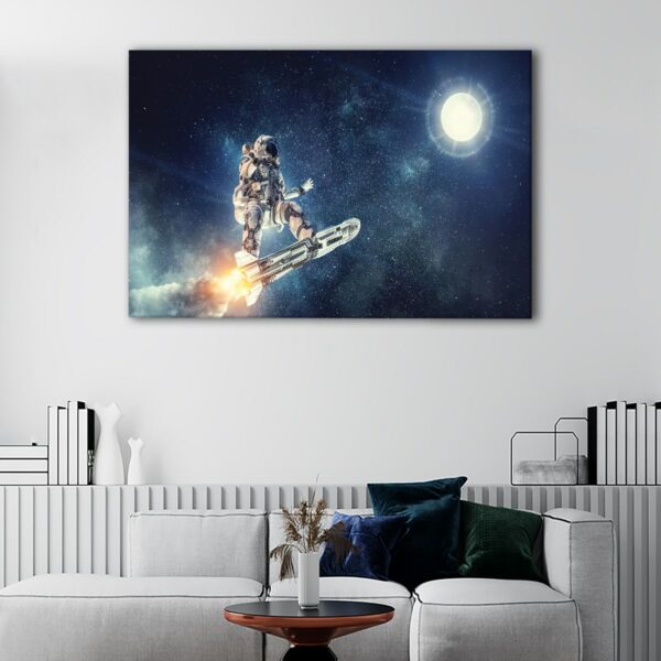 1 panels rocket skateboard canvas art