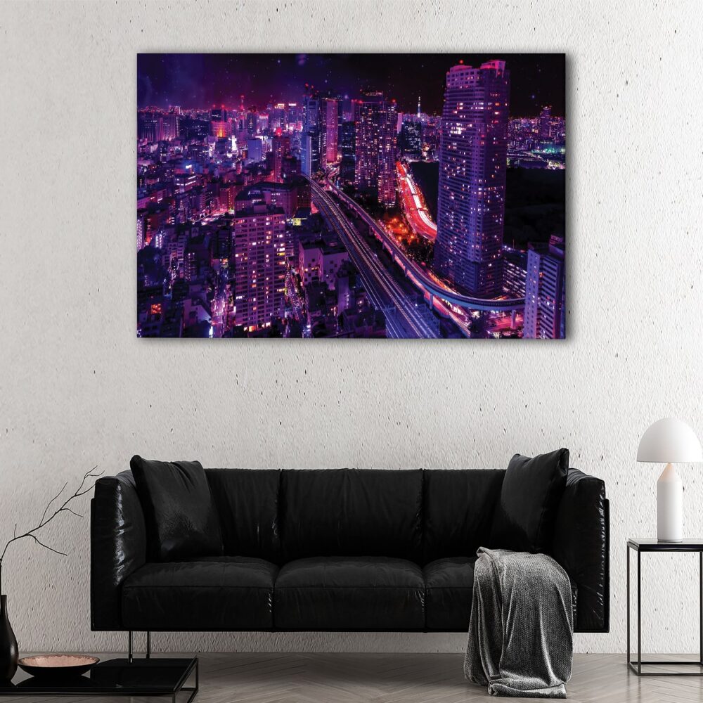 1 panels tokyo by night canvas art