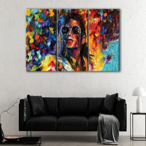 3 panels michael jackson watercolor canvas art