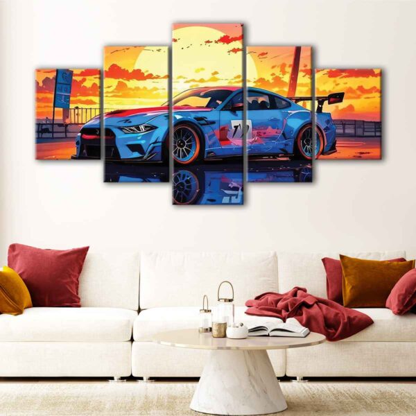 5 panels nissan gtr canvas art