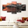 5 panels snowy mountains canvas art