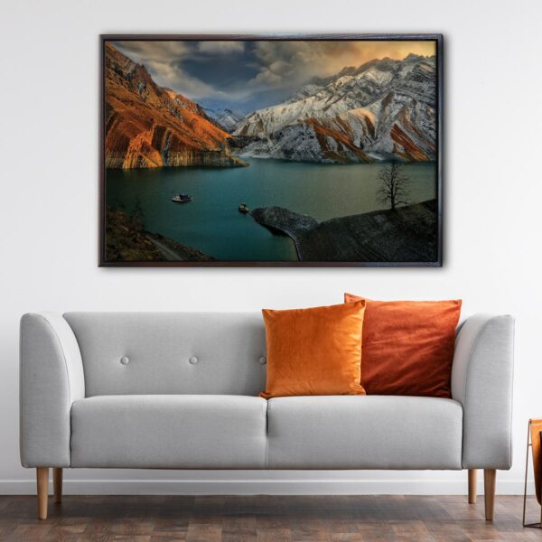 amir kabir dam floating frame canvas