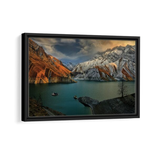 amir kabir dam framed canvas black frame