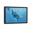 blue whale framed canvas black frame