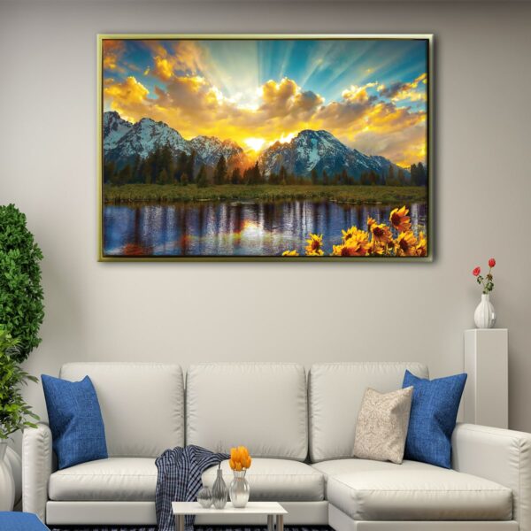 grand teton park floating frame canvas