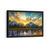 grand teton park framed canvas black frame