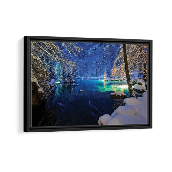 tableau le lac blausee avec cadre noir