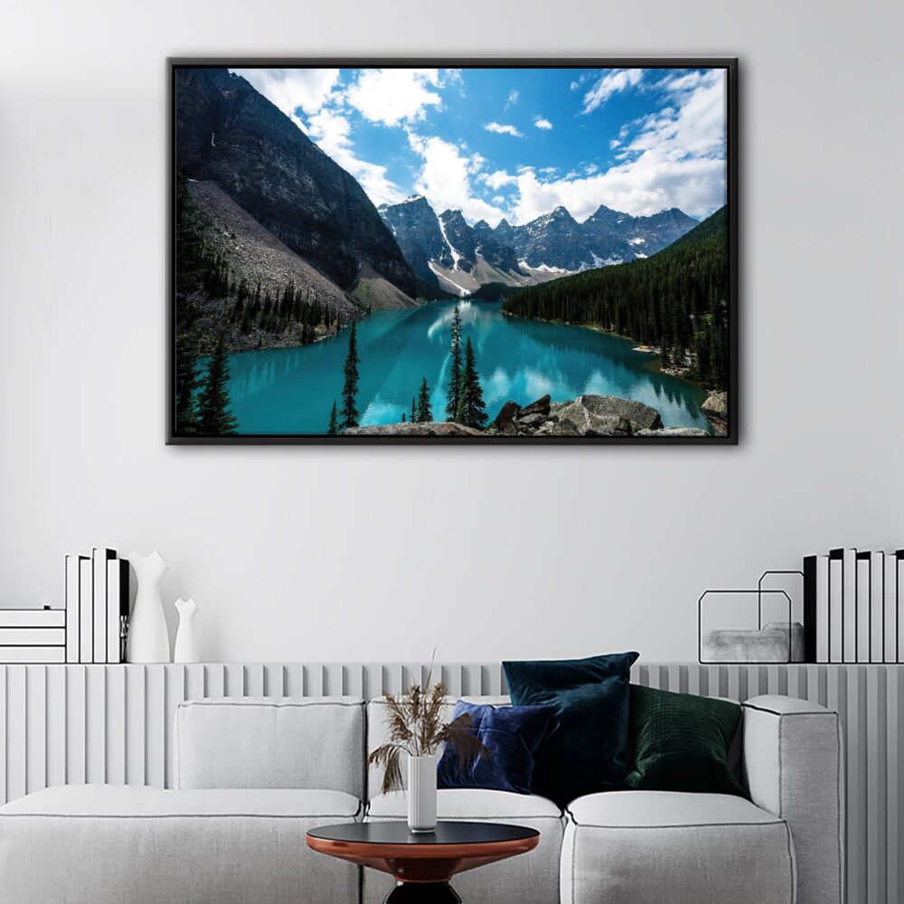 lake louise landscape floating frame canvas