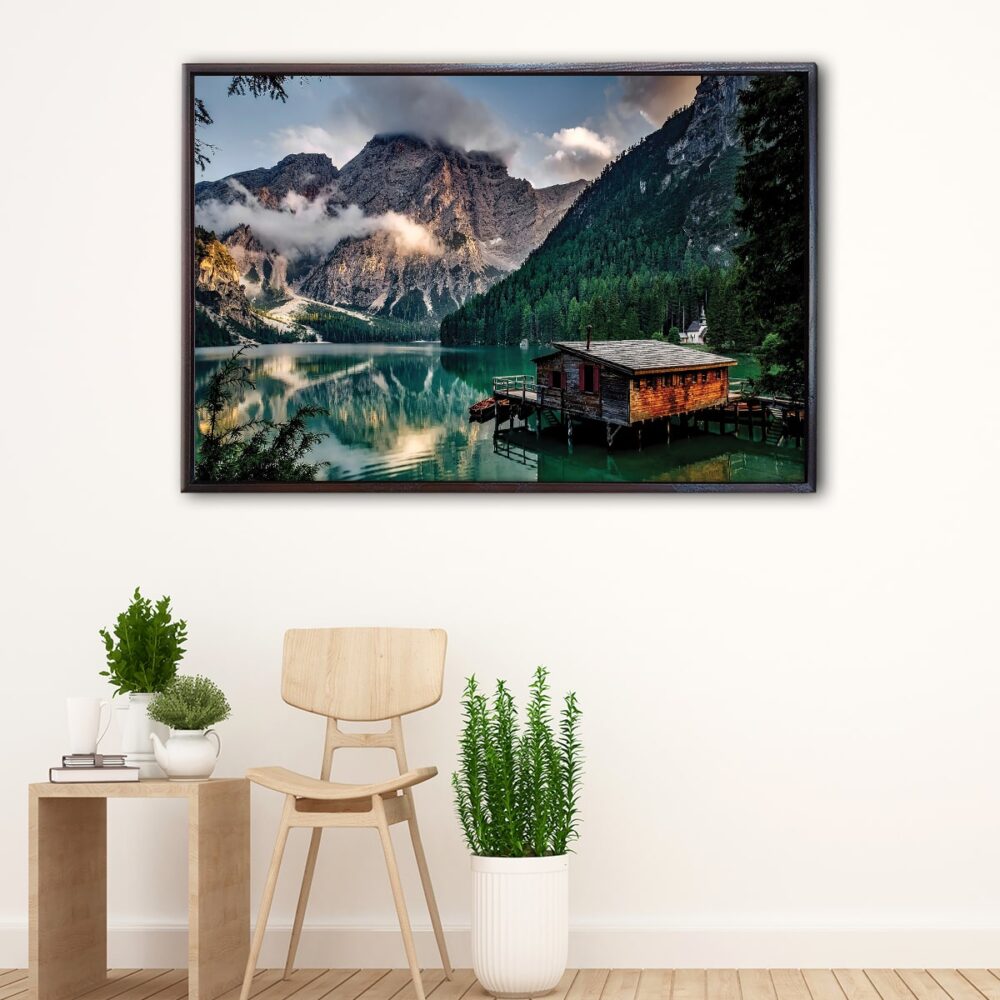 lake pragser wildsee floating frame canvas