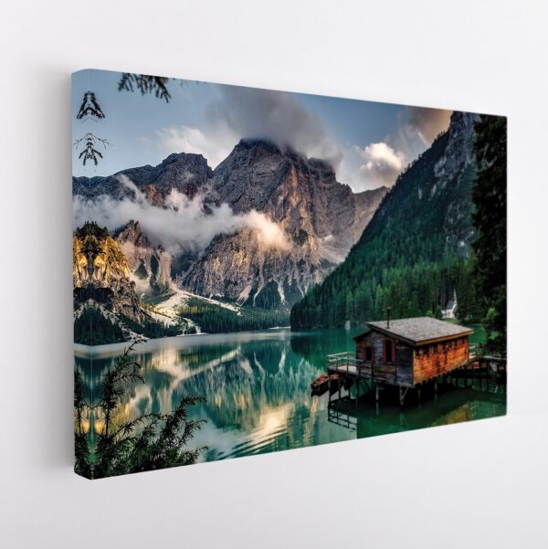 tableau sur toile imprimée le lac de braies