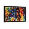 michael jackson watercolor framed canvas black frame