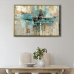 morning fjord light floating frame canvas