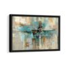 morning fjord light framed canvas black frame