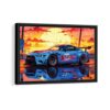 nissan gtr framed canvas black frame