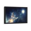 rocket skateboard framed canvas black frame