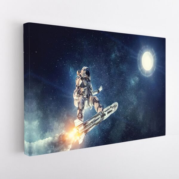 rocket skateboard stretched canvas