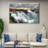 sunset at niagara falls floating frame canvas