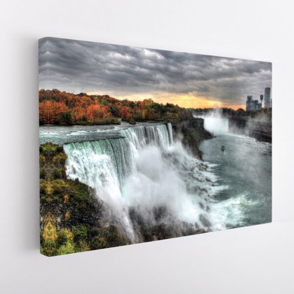 sunset at niagara falls stretched canvas