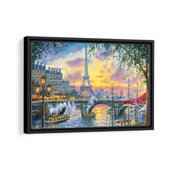 tea time in paris framed canvas black frame