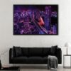 tokyo by night floating frame canvas