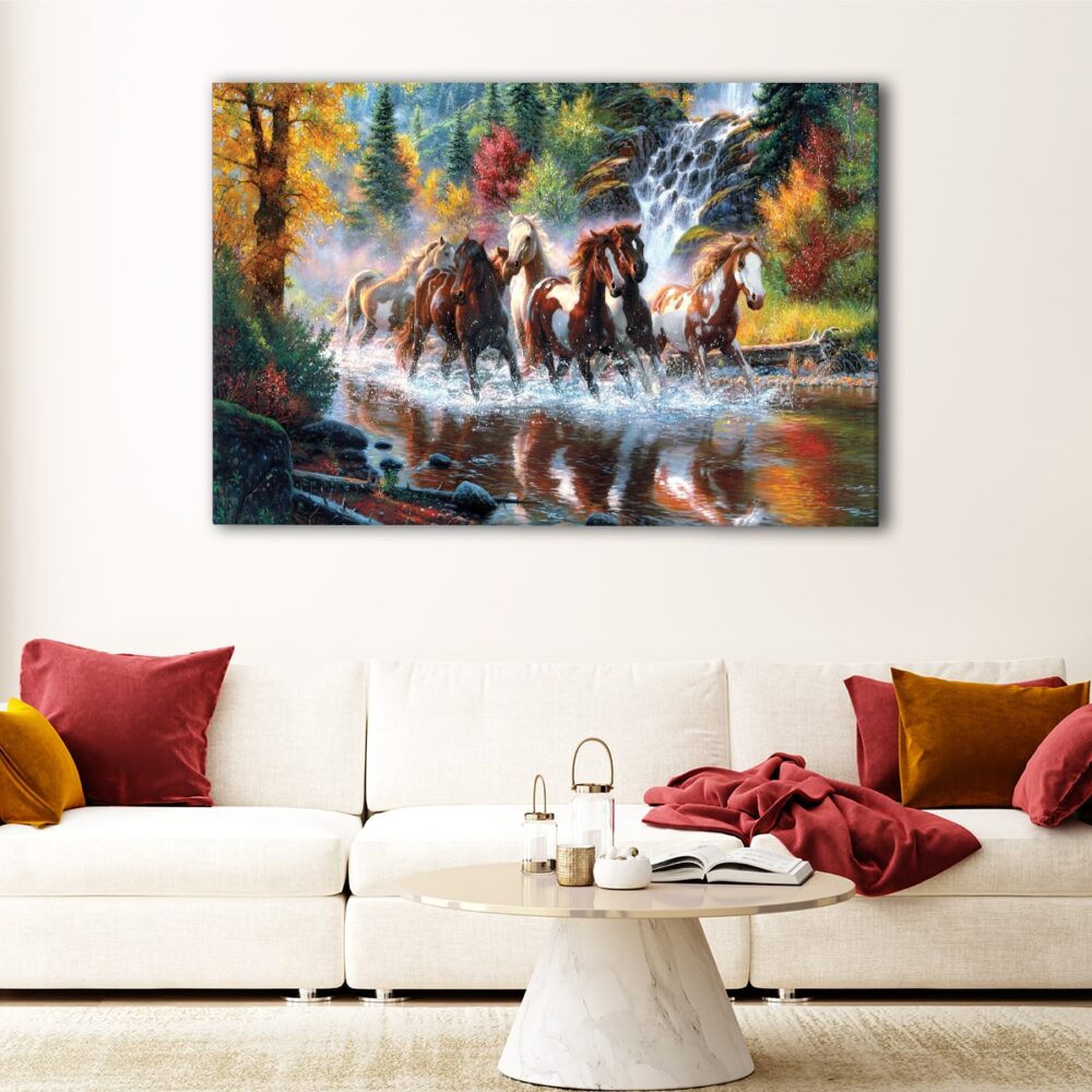 1 panels wild horses canvas art