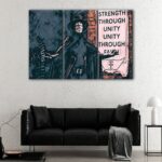 3 panels freedom fighter canvas art