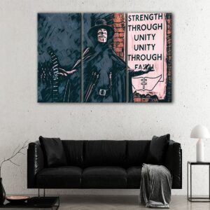 3 panels freedom fighter canvas art