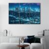 3 panels los angeles by night canvas art