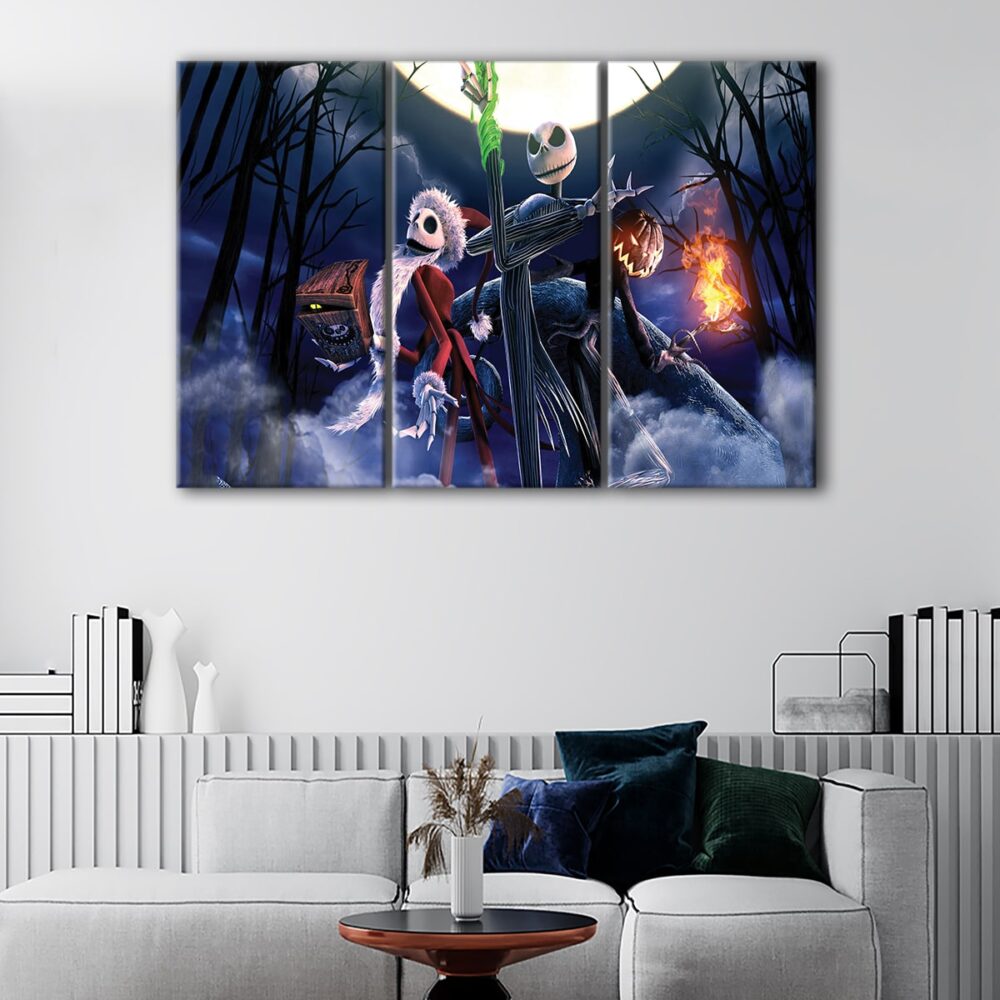 3 panels the nightmare before christmas canvas art