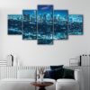 5 panels los angeles by night canvas art