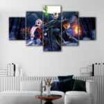 5 panels the nightmare before christmas canvas art