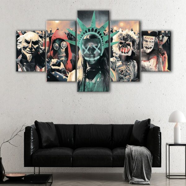 5 panels the purge election year canvas art