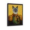 colonel pet portrait framed canvas black frame