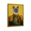 colonel pet portrait framed canvas gold frame