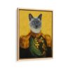 colonel pet portrait framed canvas natural beige